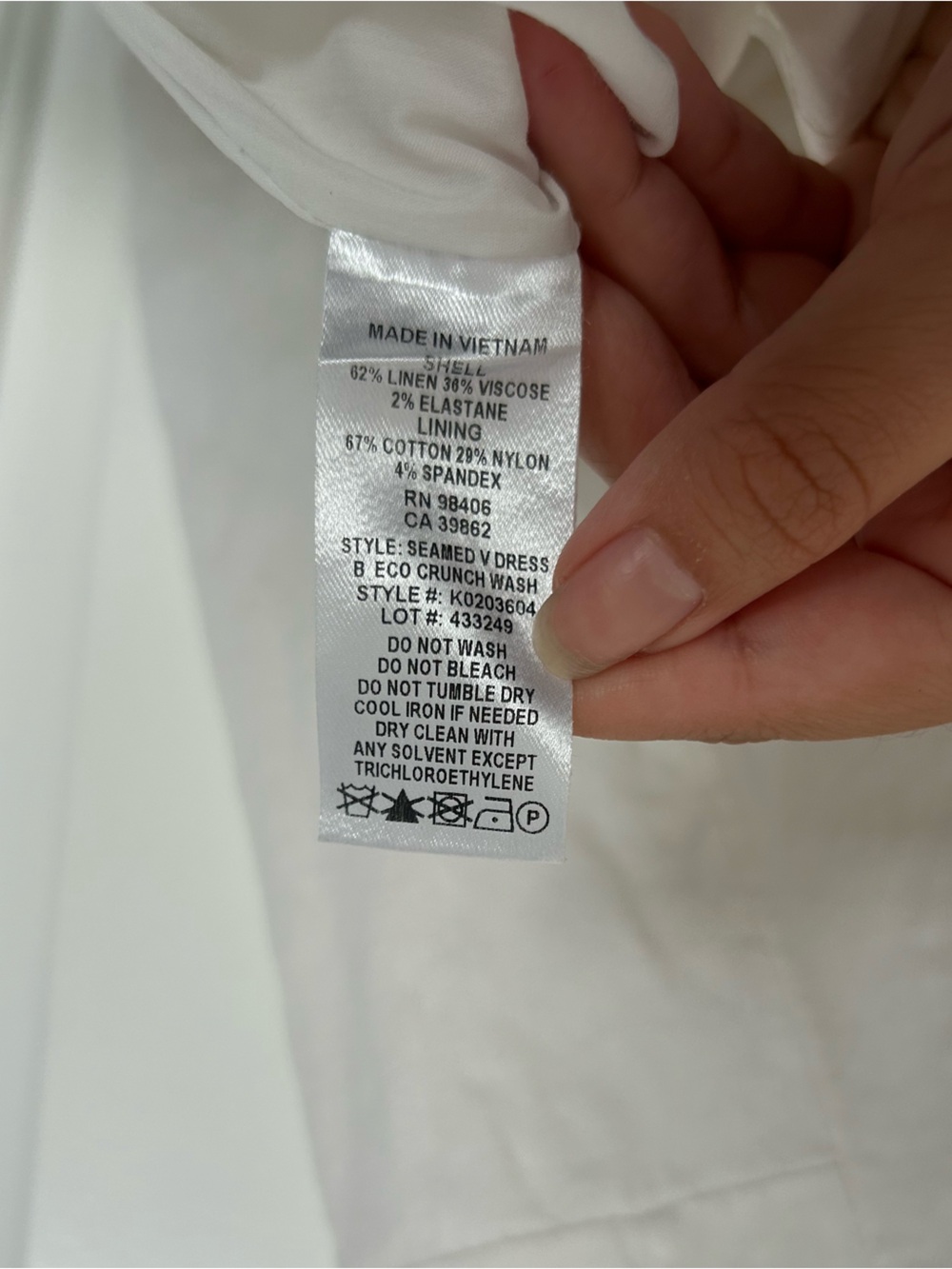 Theory Seamed V-Neck White Linen Blend Midi Dress Size 4 chic preppy summer - Picture 12 of 16